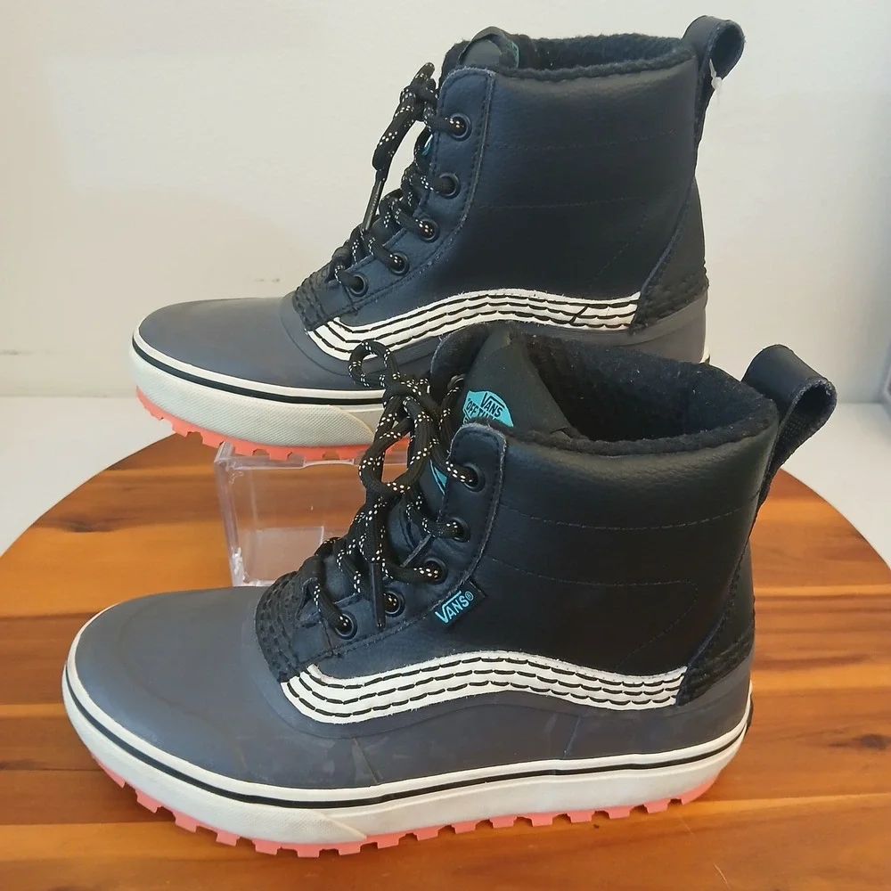 Vans Standard Mid MTE Mens 5.5 Black Grey Snow Boots Outdoors Hiking 721454